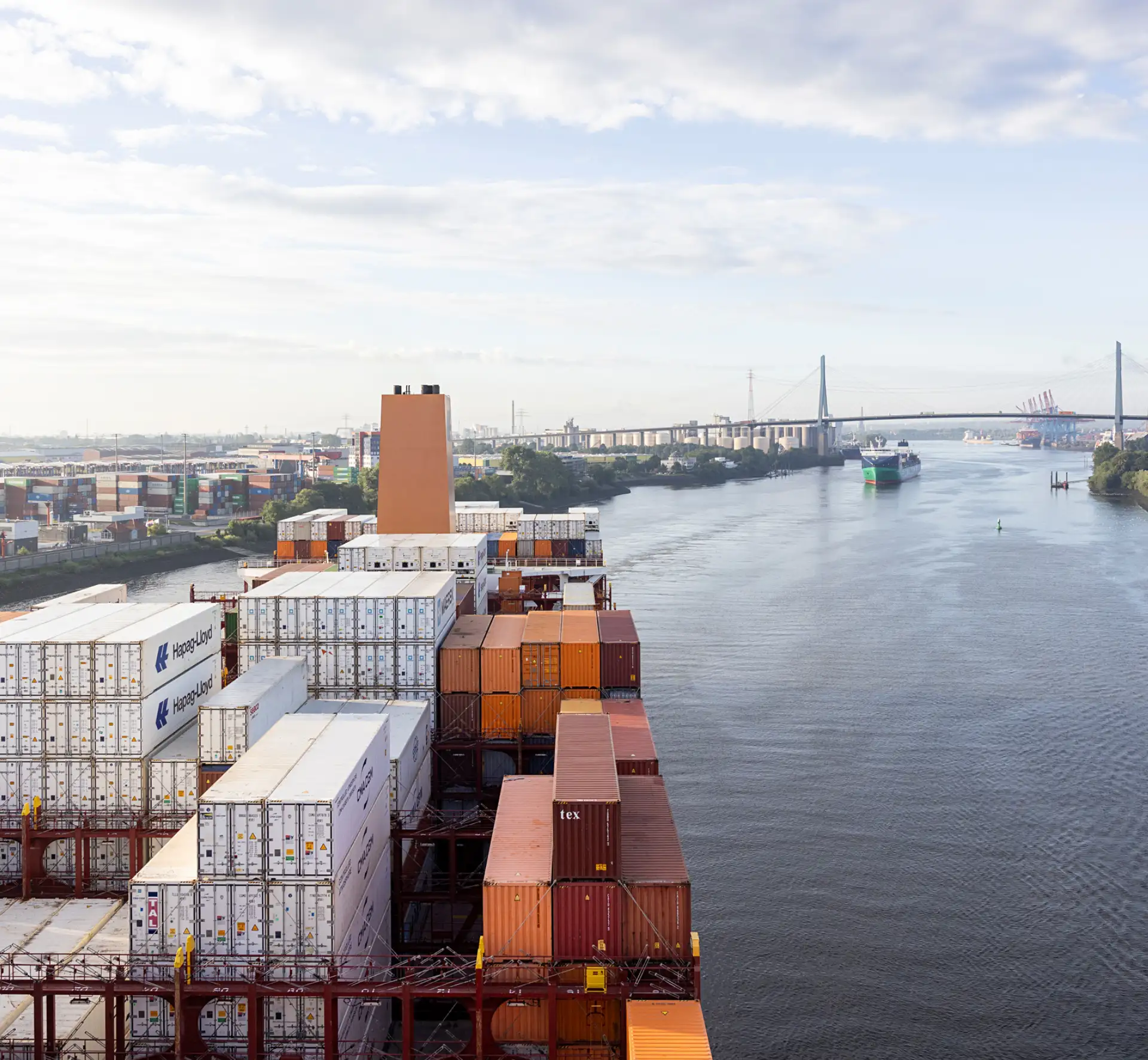 Hapag-Lloyd container ship in Hamburg