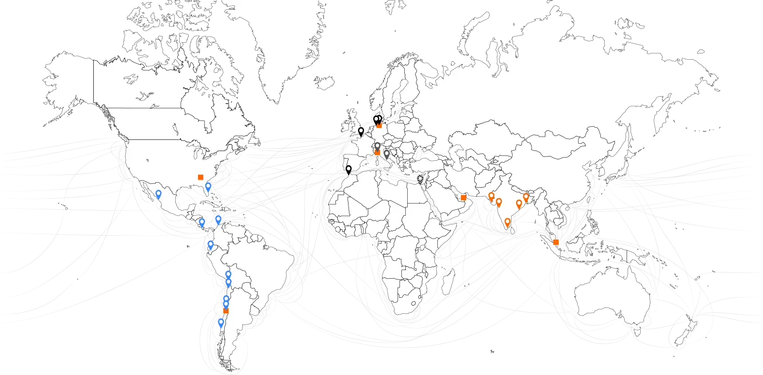 Map of Hapag-Lloyd Terminal holdings and regional headquarters